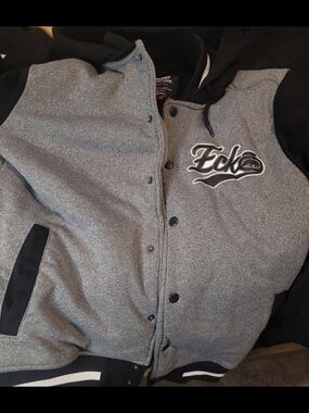 Ecko Unlimited Hooded Sherpa Lined Varsity Jacket Size Small